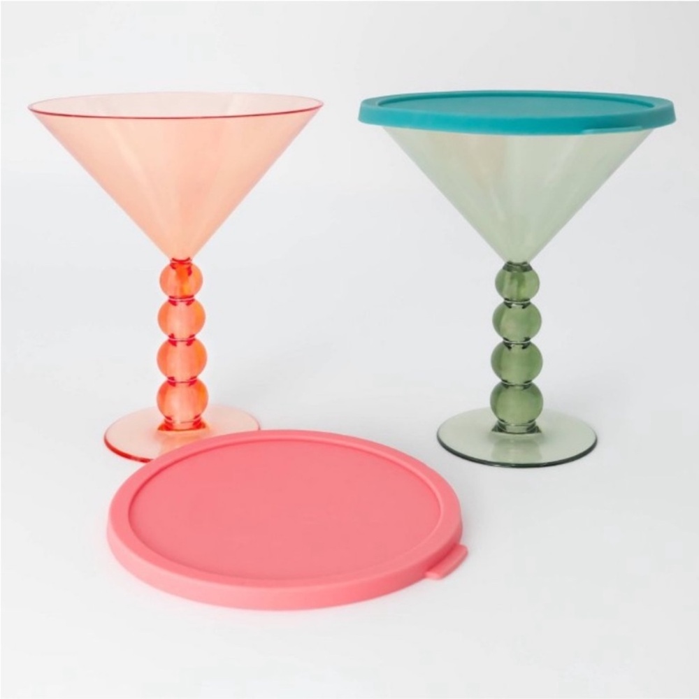 NEW Target To Go Cocktail Glasses Set of 2 with lids